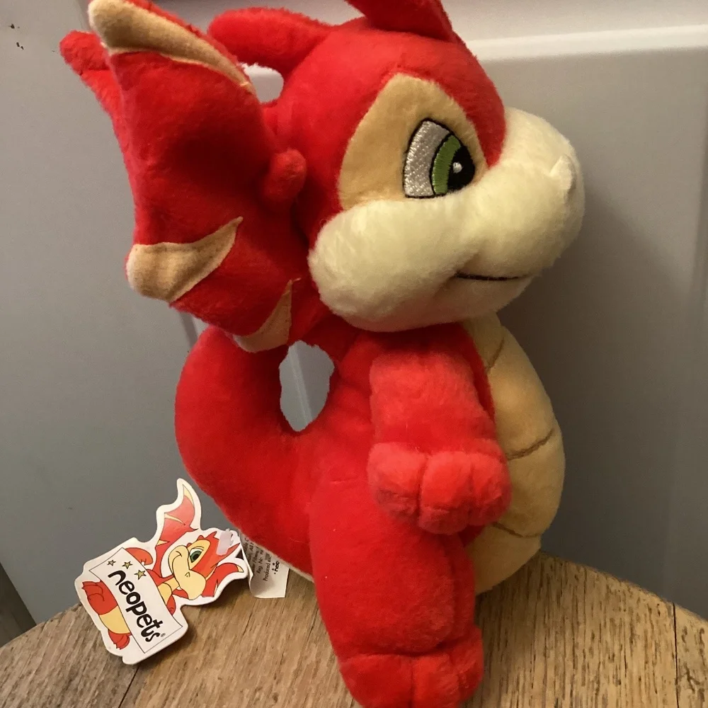 NEW 2002 Neopets Scorchio 8" Plush Red Dragon Stuffed Animal Vintage - Picture 5 of 10